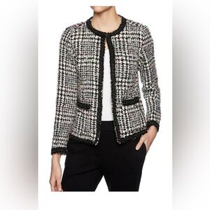 MAGASCHONI Women's Multi Dot Tweed Open Front Jacket Blazer, Size10 NWT $328